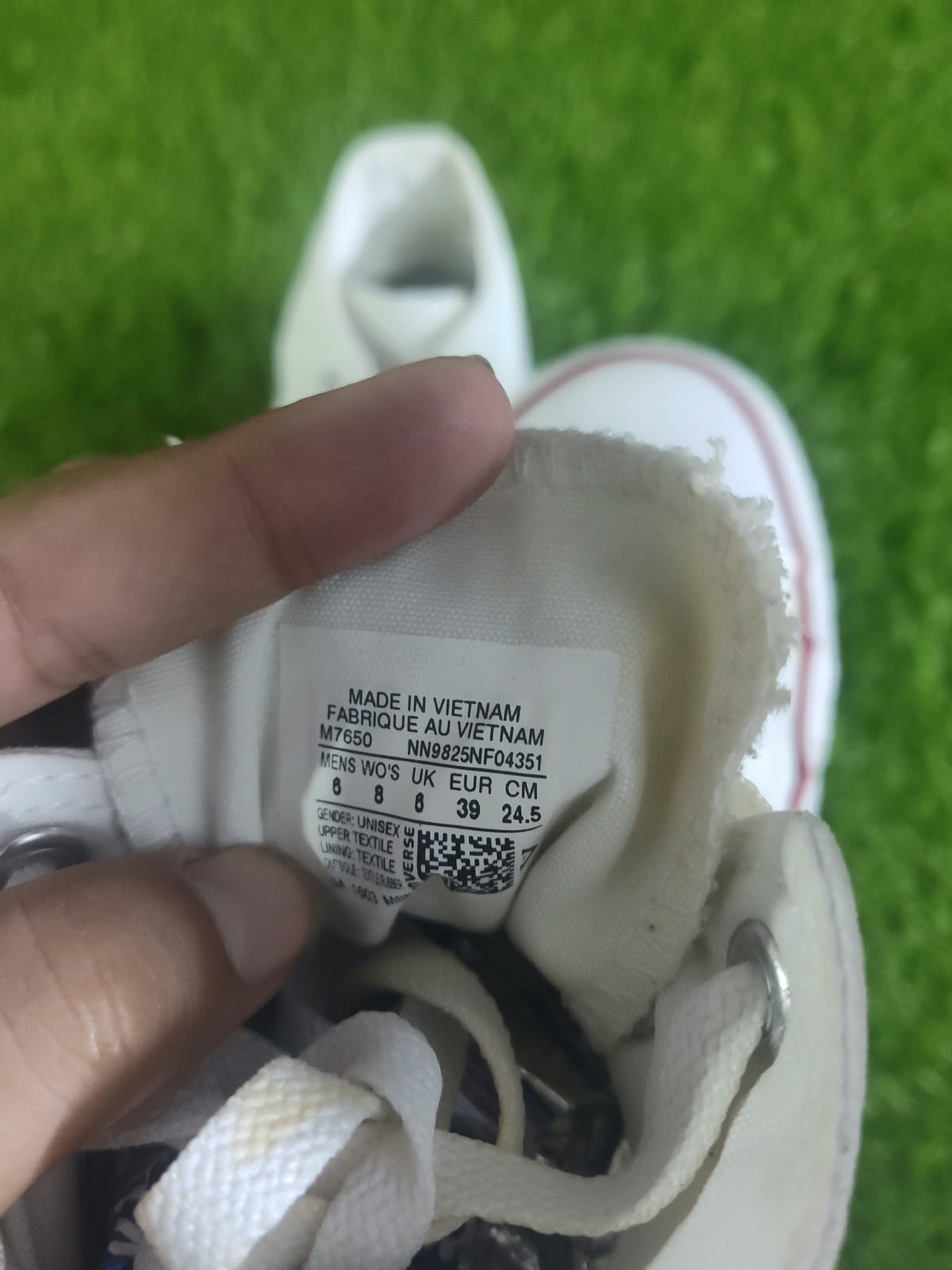 Converse Chuck Taylor High Top Optical White - Size Tag