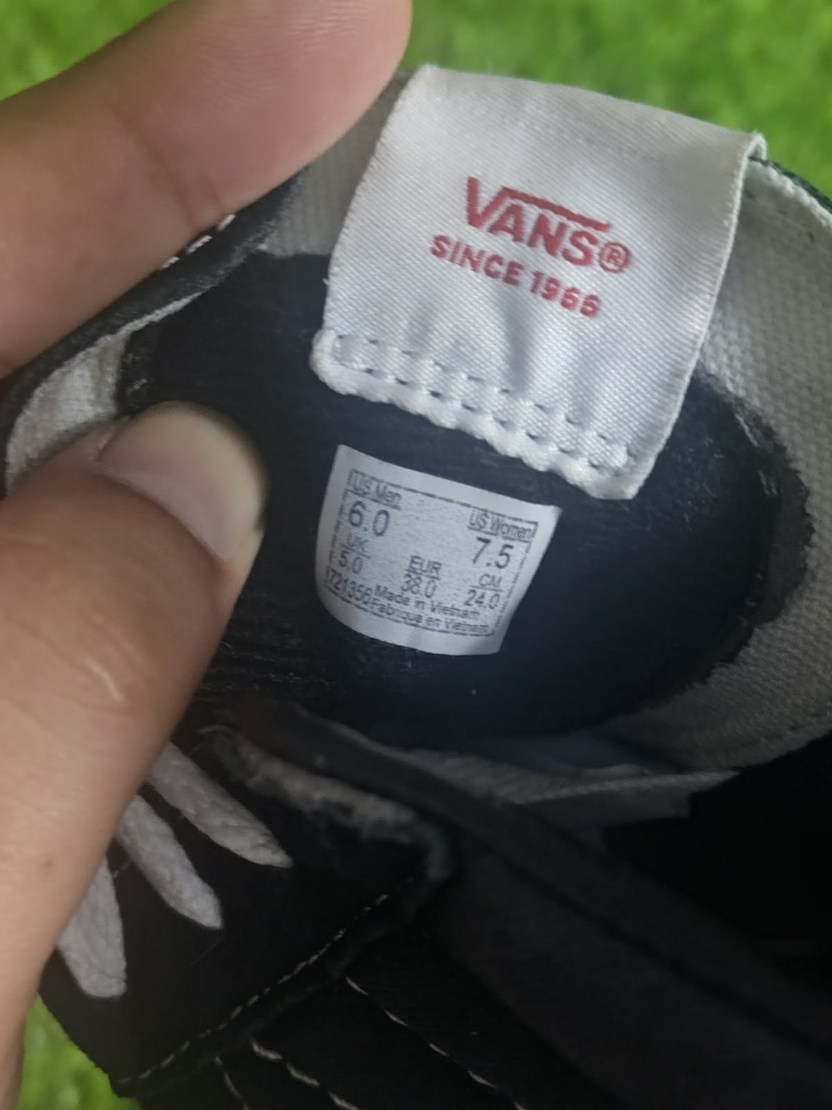 Vans Sk8-Hi Black White Women EU 38 - Tag
