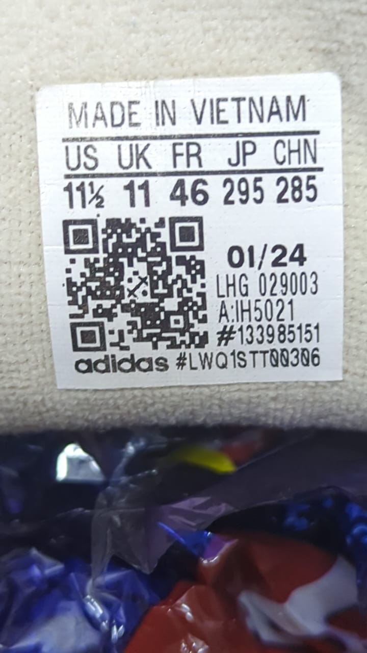 Adidas Campus IH5021 size tag US 11.5 UK 11 EU 46 made in Vietnam