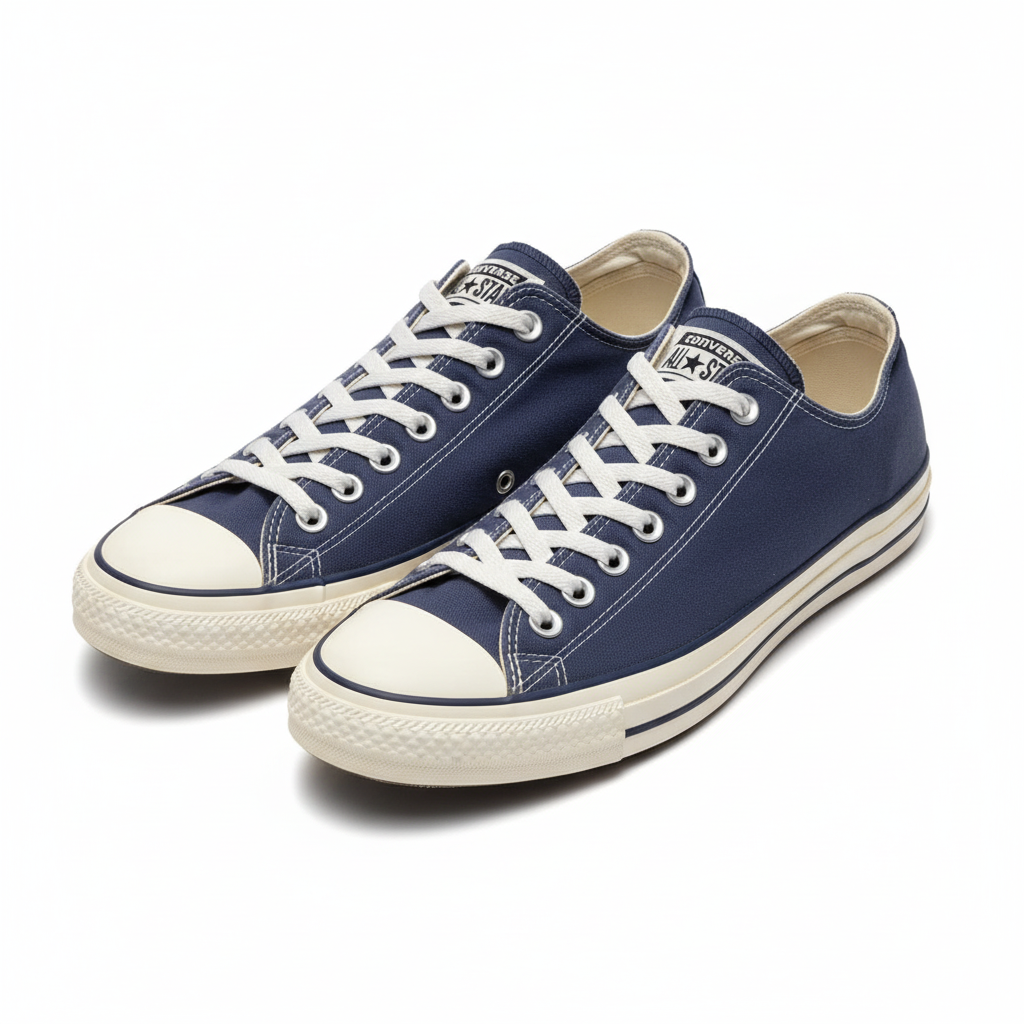 Converse navy low-top side-angle pair