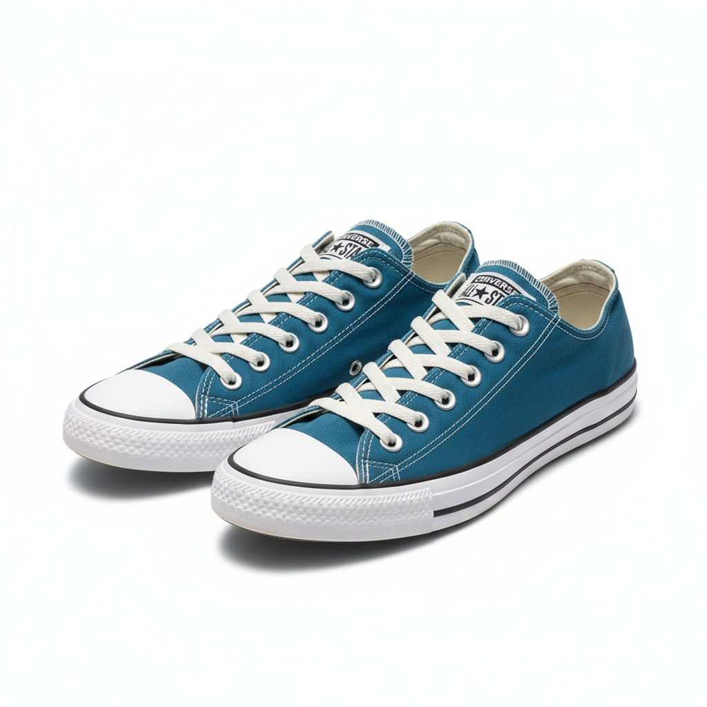 Converse teal low-top side-angle pair