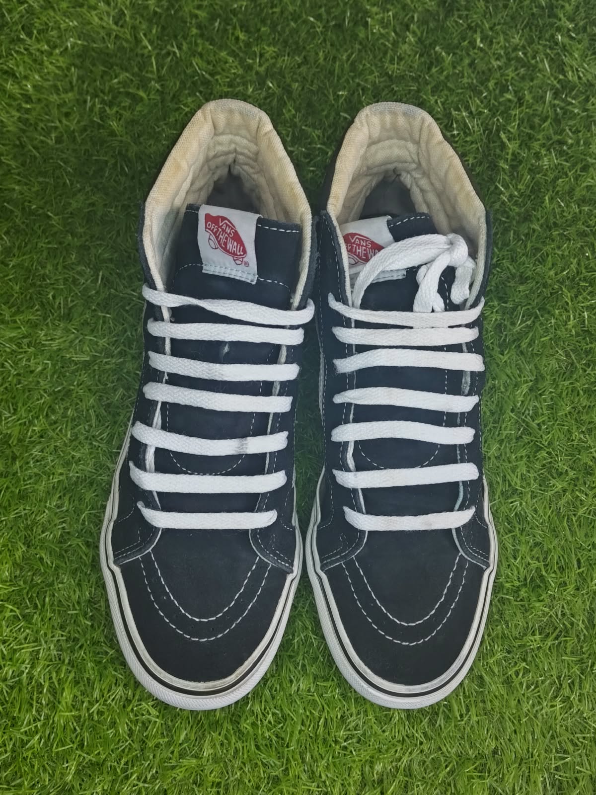Vans Sk8-Hi navy blue high top sneakers front view