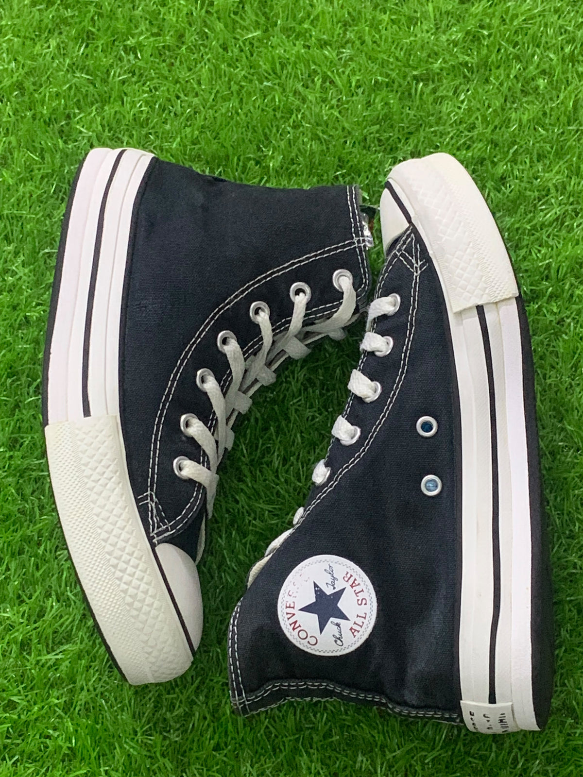 Converse black junior high-top pair opposite side photo