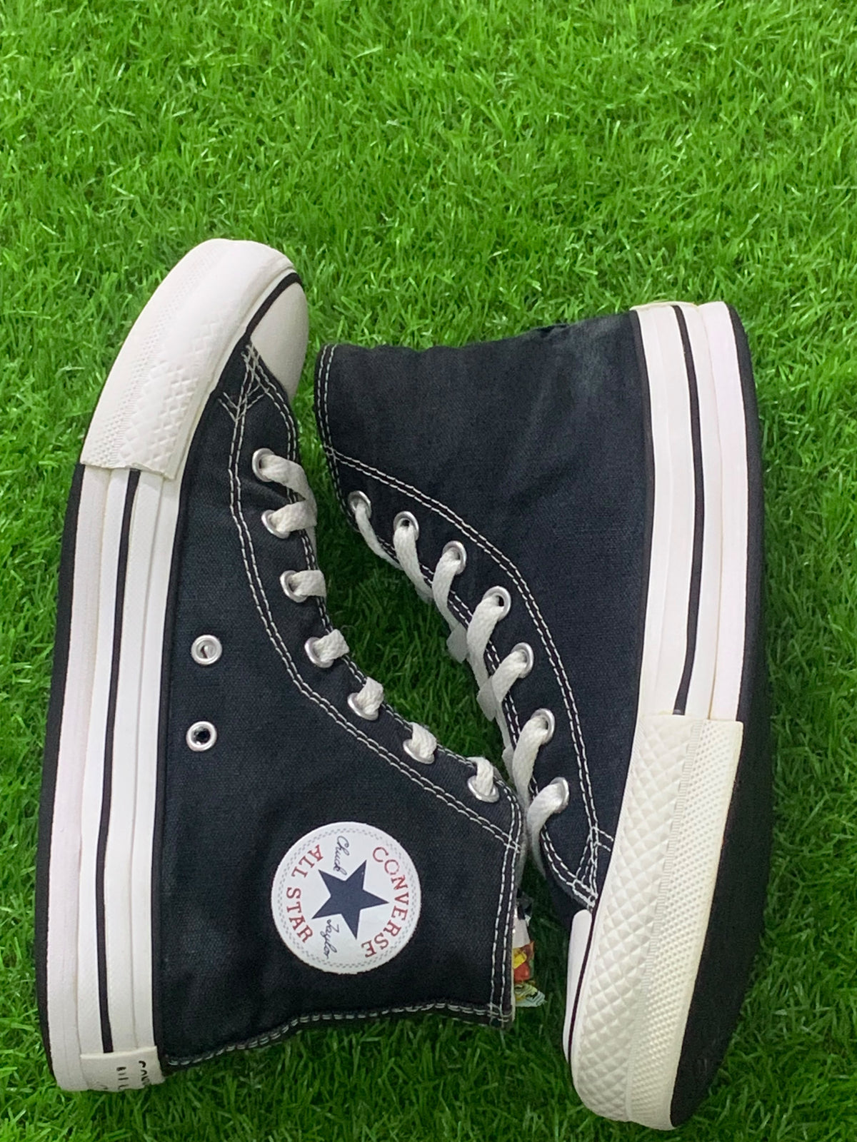 Converse black junior high-top pair original side photo