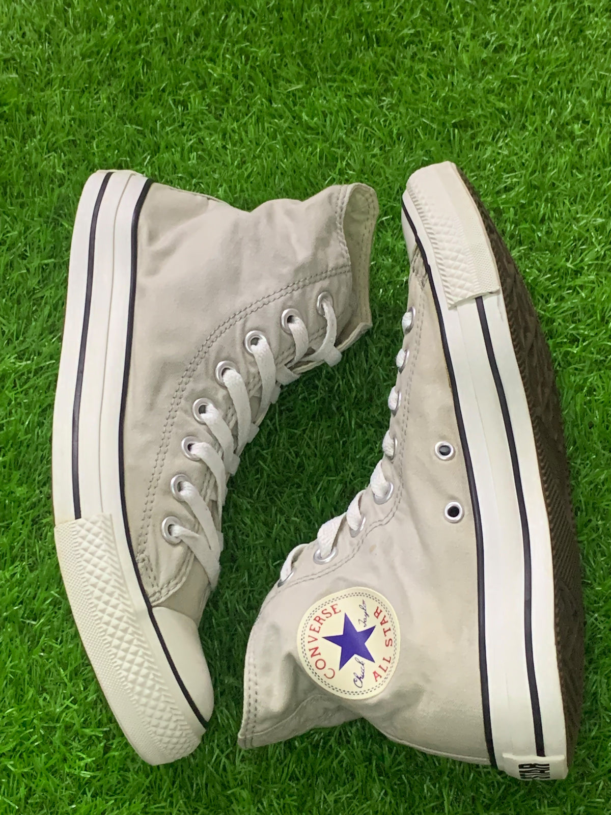 Converse light grey high-top pair original side photo