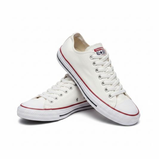 Sr000001 White Low Top - ALL STAR Label Visible