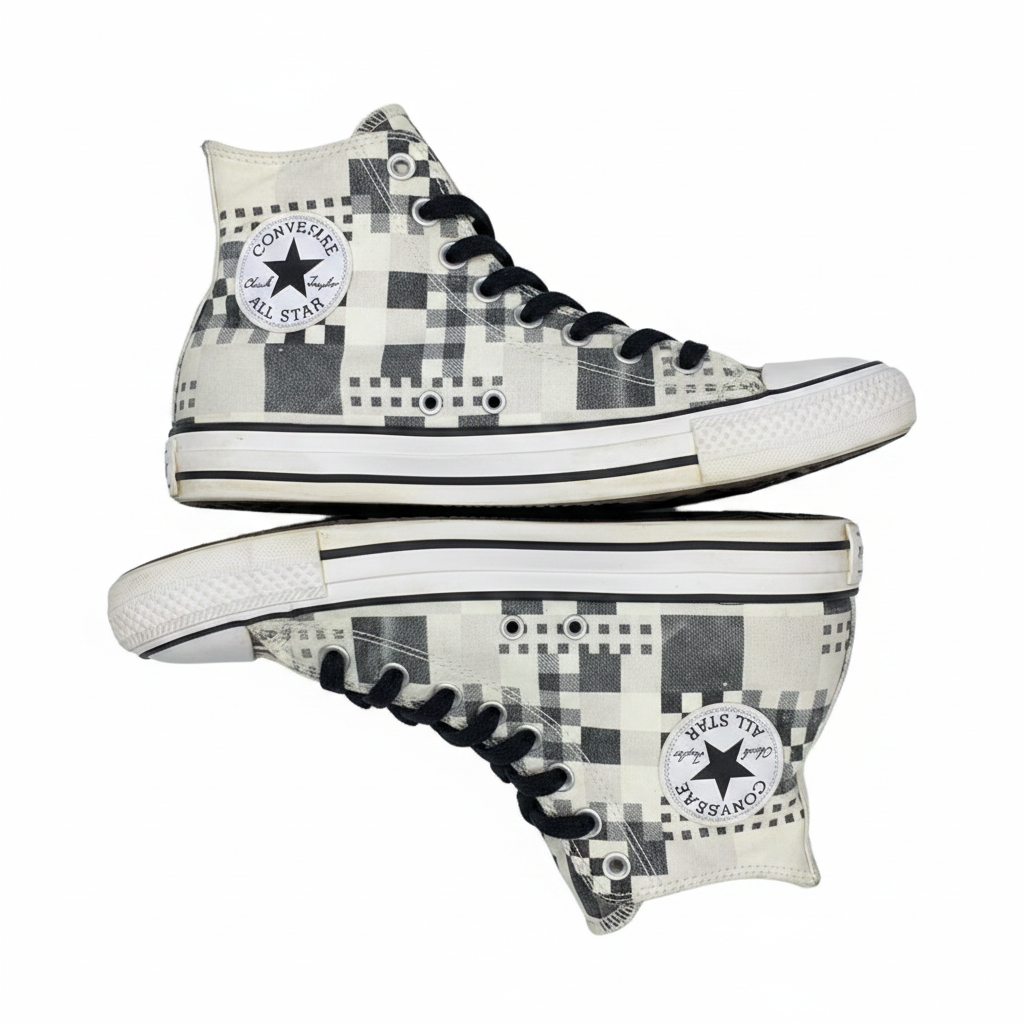 Sr000009 Black White Checker - White Background