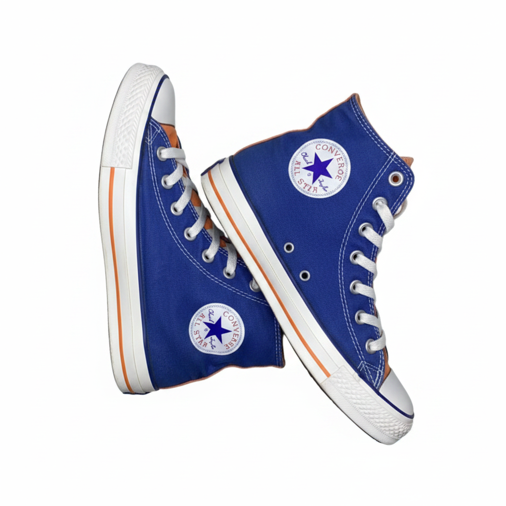Sr000011 Blue Orange High Top - White Background