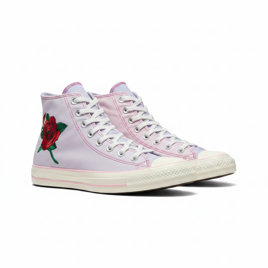 Sr000012 Pink Floral - Both Shoes Visible