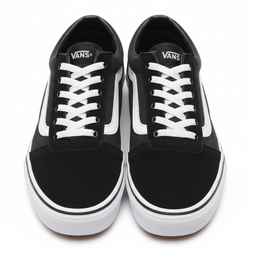 Sr000016 Vans Old Skool Black White - White Background