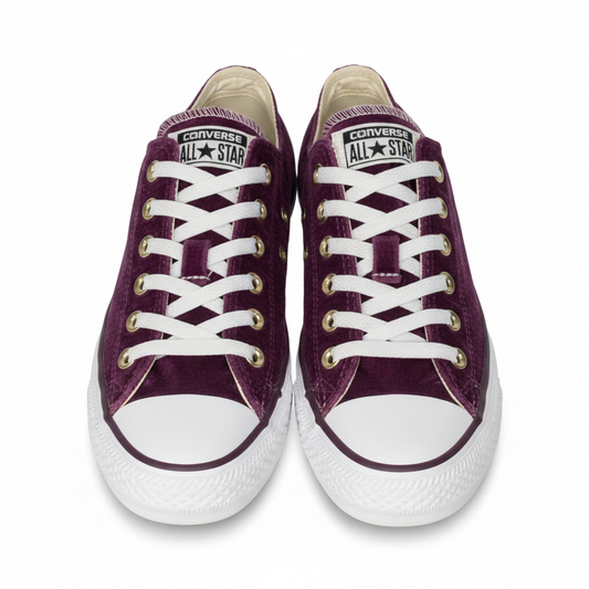 Sr000019 Purple Velvet Low Top - White Background