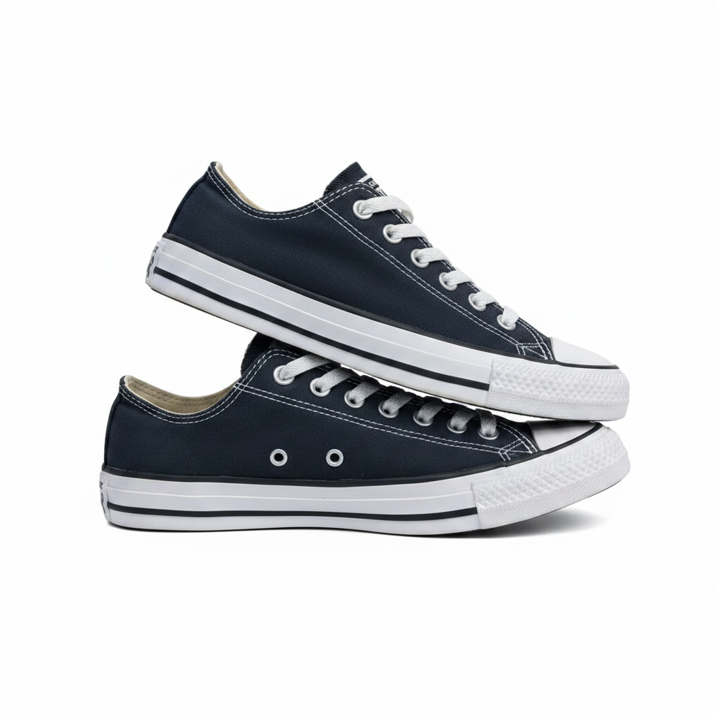 Sr000033 Navy Black Low Top - White Background