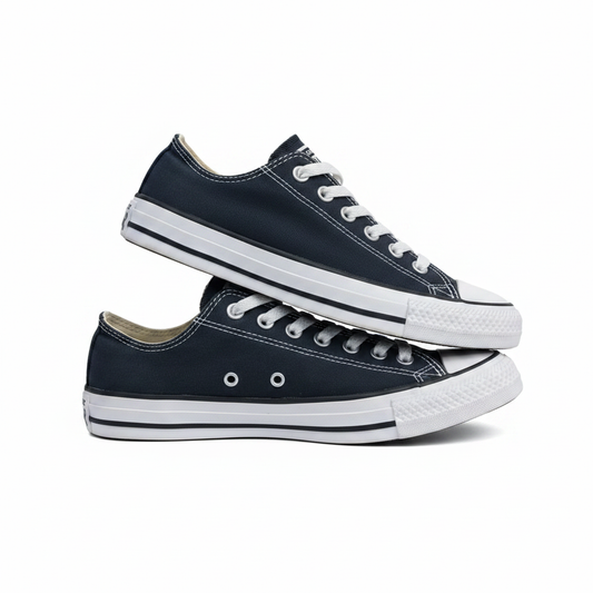 Sr000033 Navy Black Low Top - White Background