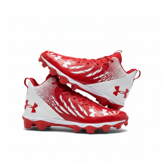 Under Armour Red White Football Cleats Sr52
