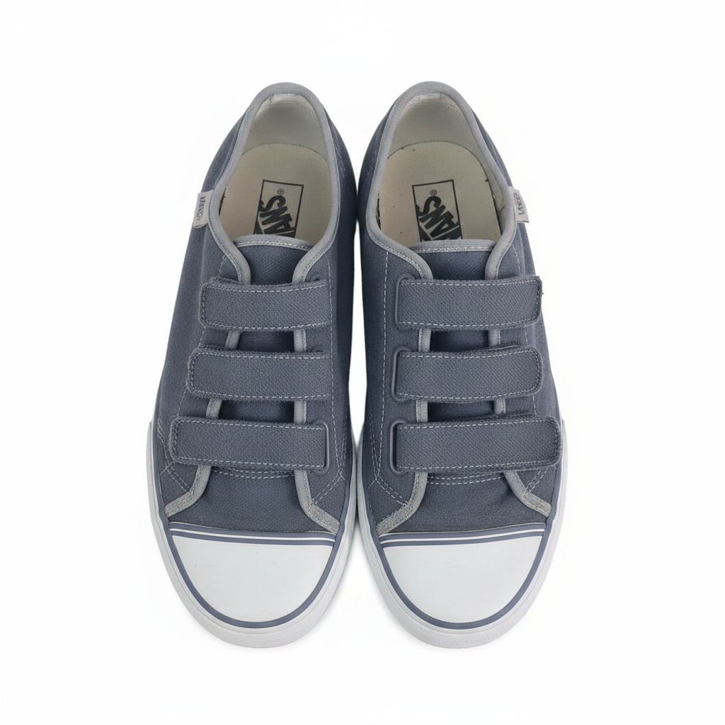 Vans Grey Denim Velcro Sneakers Display