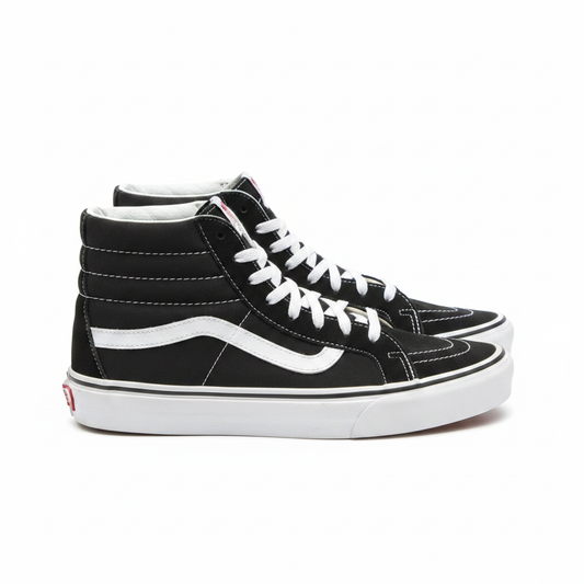 Vans Sk8-Hi Black White Side View Display
