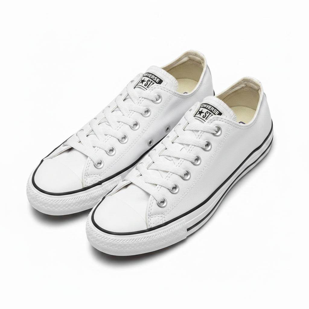 White Leather Converse Display Picture - Sr83 Style